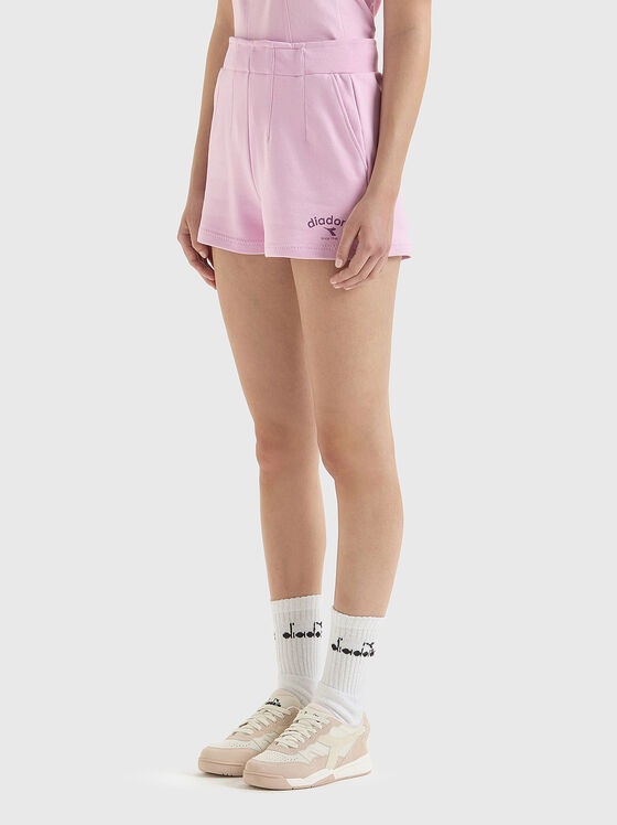 Pantaloni scurți sportivi cu detaliu logo - 1