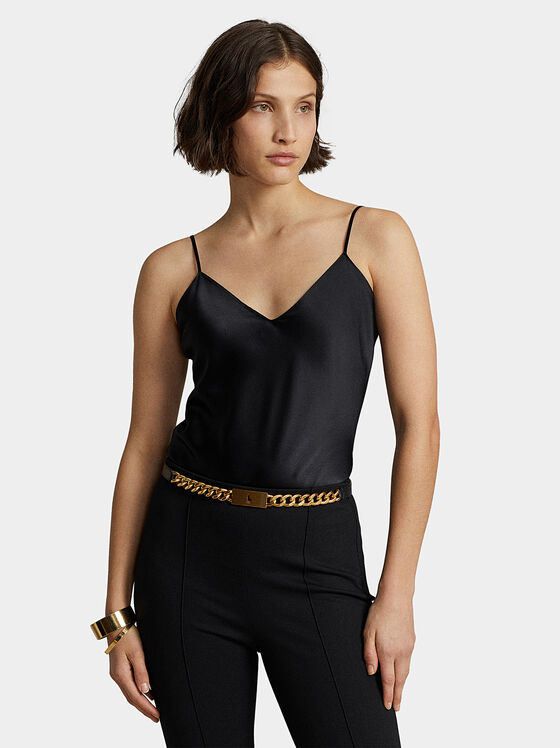Black silk top - 1