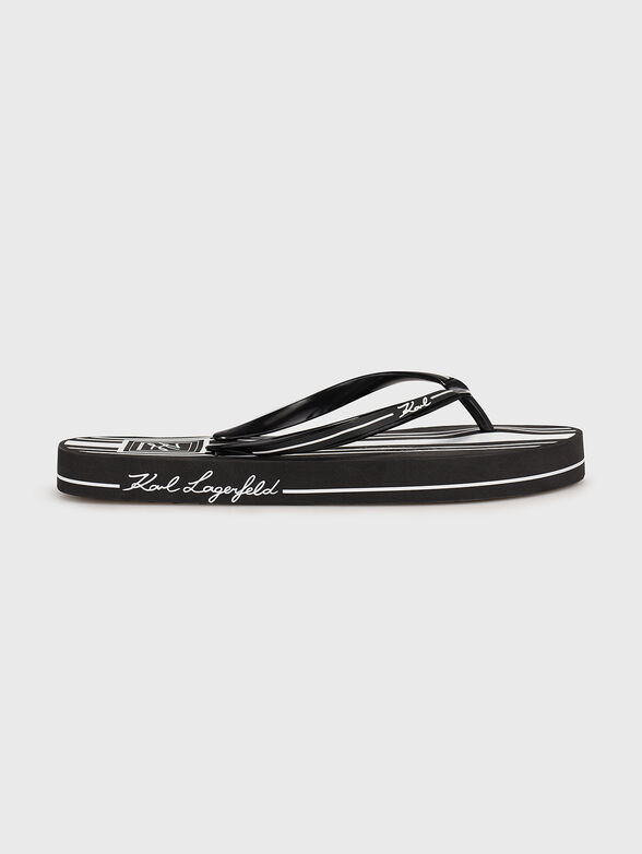 KOSTA black beach slippers with logo print - 1