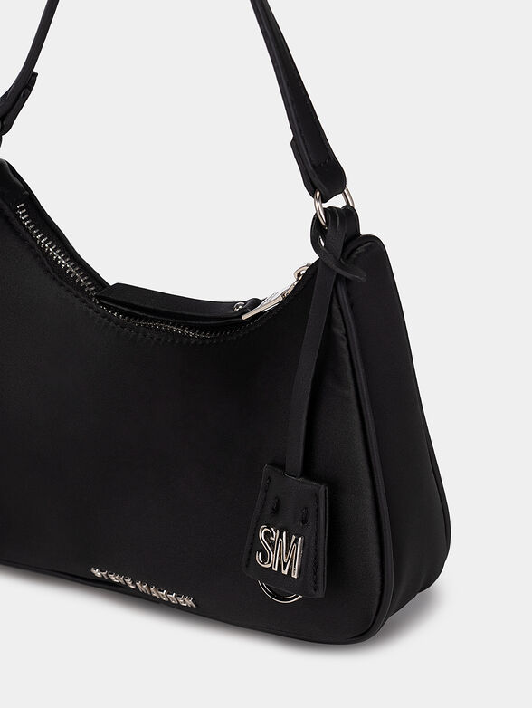 Black shoulder bag with satin texture - 4