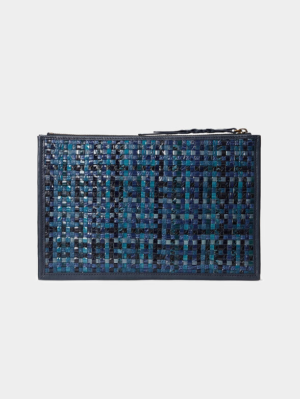 Leather clutch bag with intertwined texture - 2