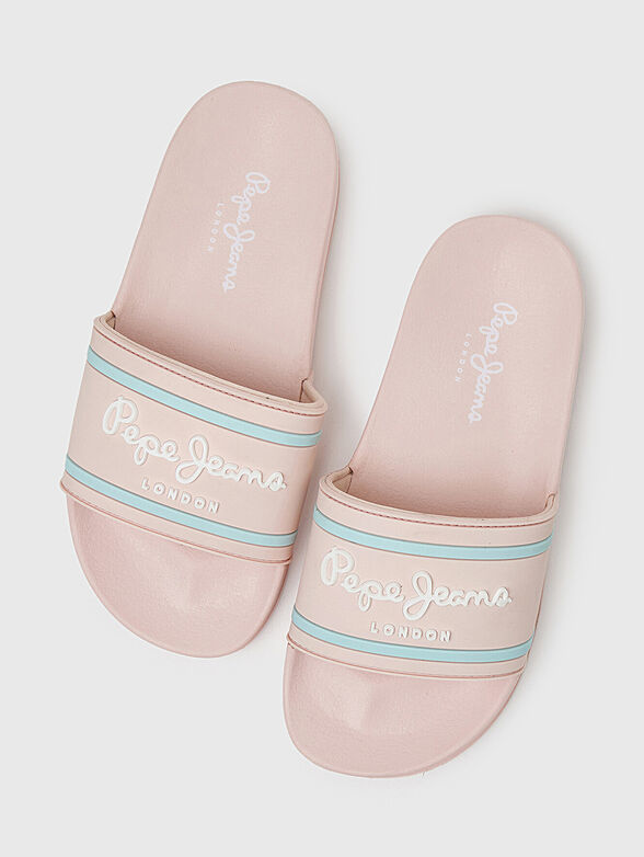 Pink beach slippers with logo - 6