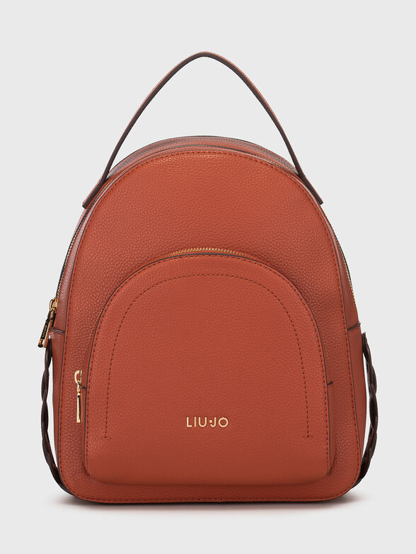 Black backpack with logo element - 1