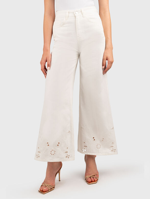 Flared trousers with embroidery - 1