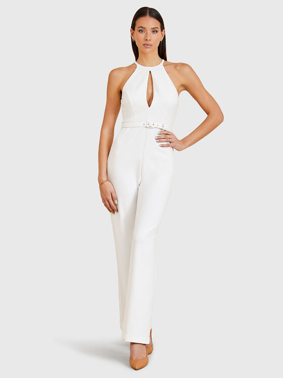 DARLA white jumpsuit with belt - 1