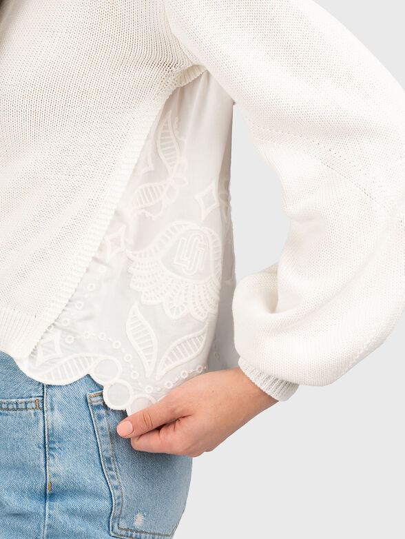 Cotton sweater with accent embroidery - 5