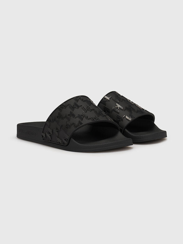 KONDO black beach slides with monogram embossed - 2