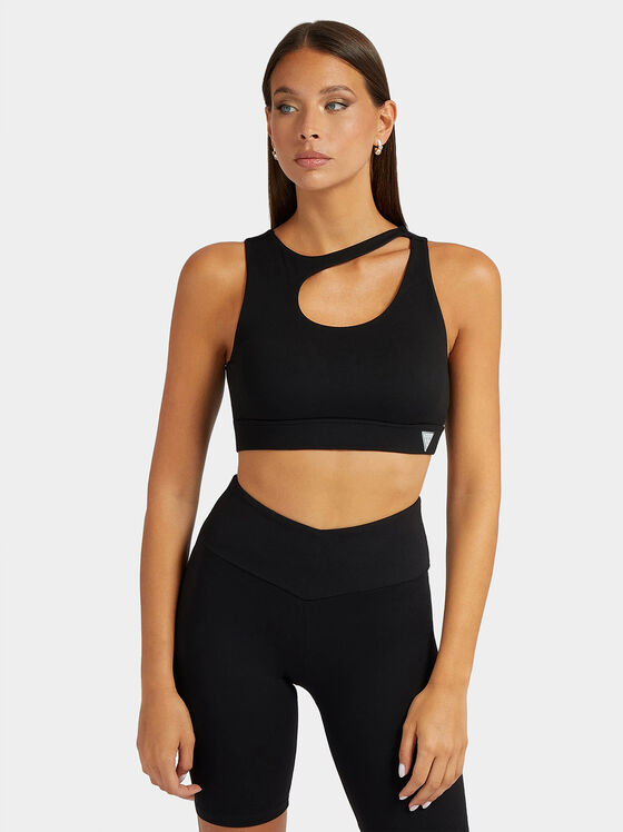 Top sport negru EVALYN cu decupaj - 1