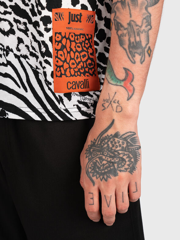 Cotton T-shirt with animal print - 4