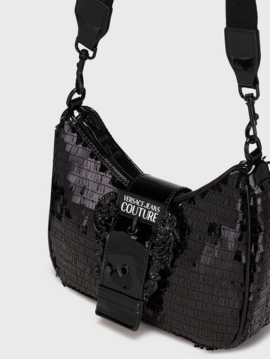 Black bag with sequins and logo accent - 4