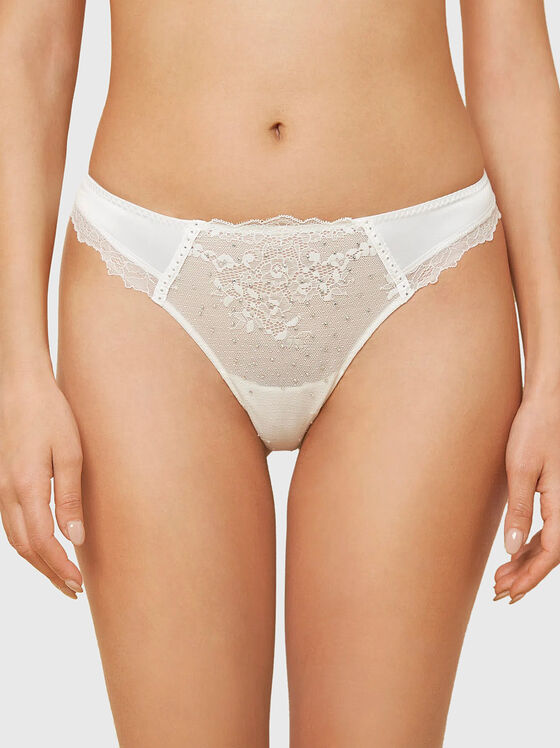 Chiloți brazilieni MISS WHITE cu pietricele - 1