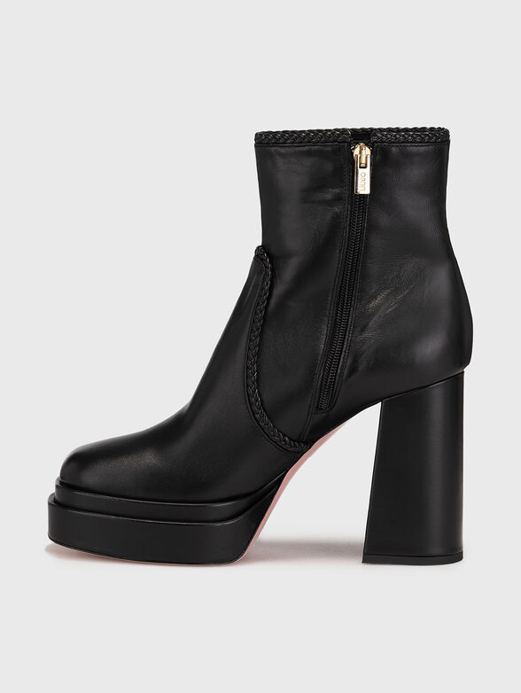 NELLY 01 leather ankle boots  with zip - 4