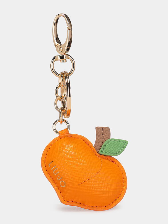 Eco leather keyring in orange color - 1