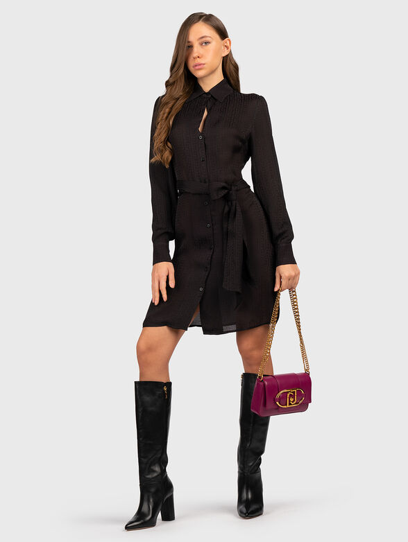 Shirt dress with satin effect - 6