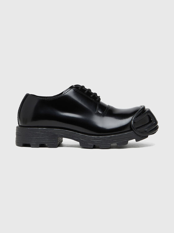 Pantofi D-HAMMER din piele cu logo oval - 1