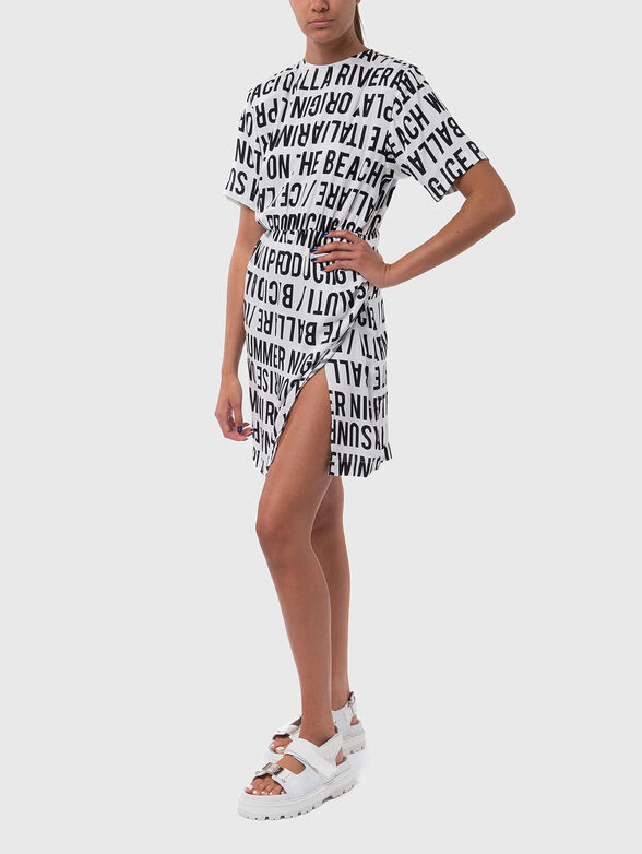 Mini dress with accent print - 1