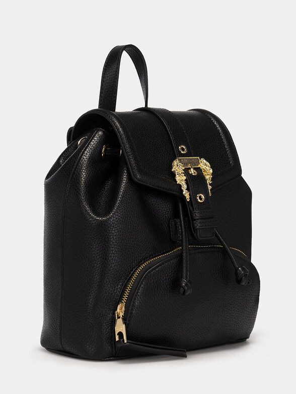 Black backpack with golden buckle - 3
