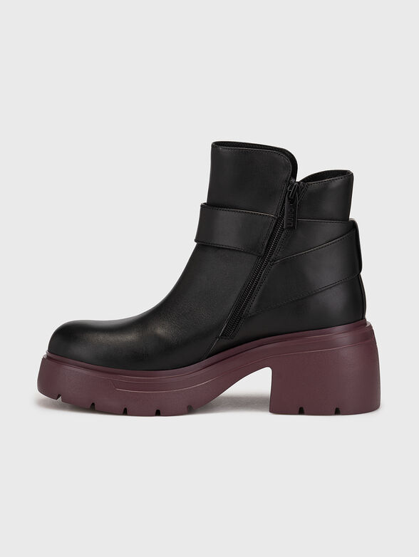 CARRIE 04 leather boots with logo detail - 4