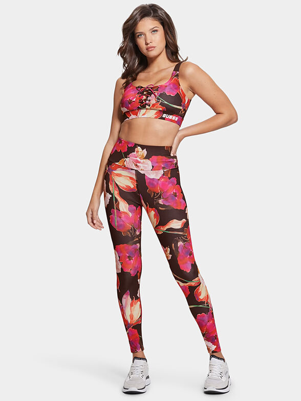CORINE sports leggings with floral print - 4