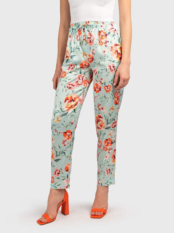 Pantaloni VIOLA cu imprimeu floral - 1