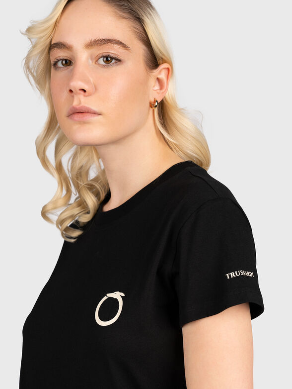 Black T-shirt with logo accent - 4