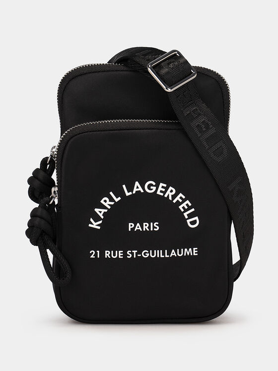 Black phone pouch with contrasting logo - 1