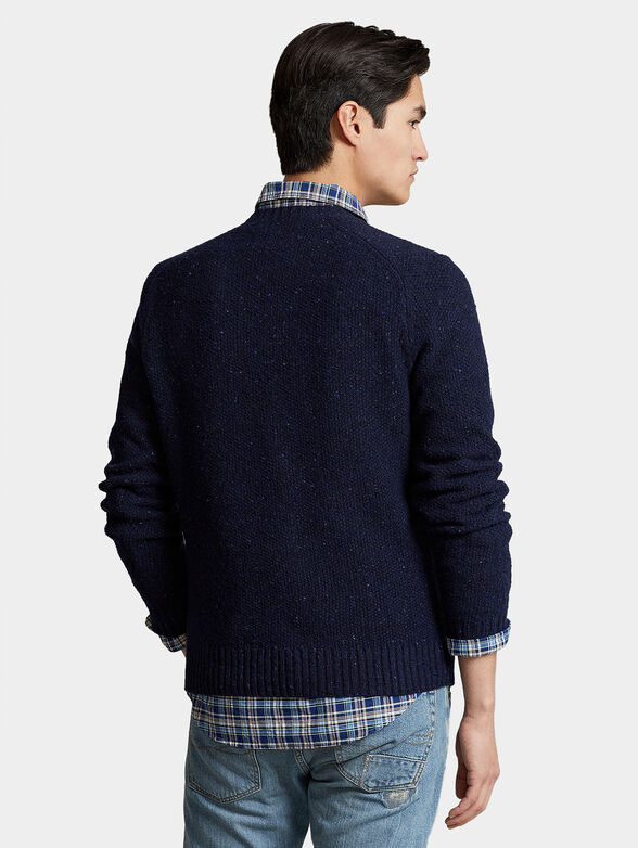 Dark blue wool blend sweater - 3