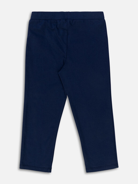 Blue leggings with mini logo inscription - 2