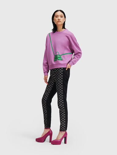 Sweatshirt with contrast art print - 5