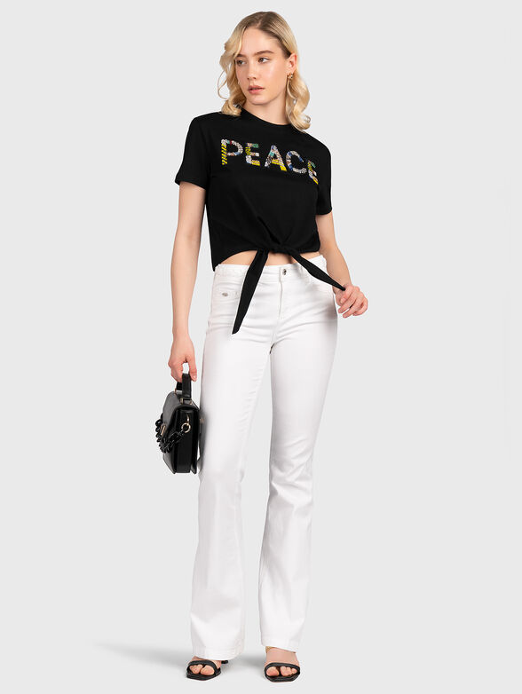 MIRAGE black T-shirt with applied crystals - 2