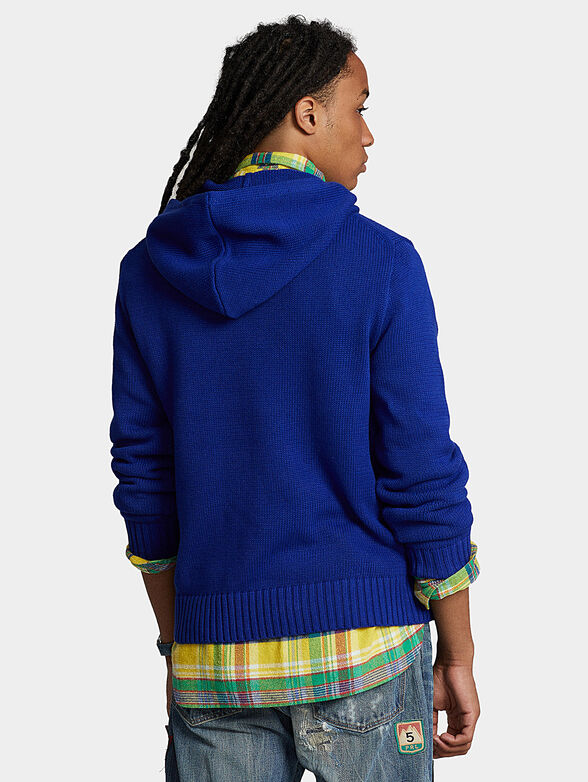 Blue cotton sweater with Polo Bear motif - 3
