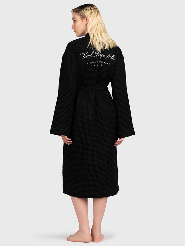 HOTEL KARL black bathrobe with logo embroidery - 2