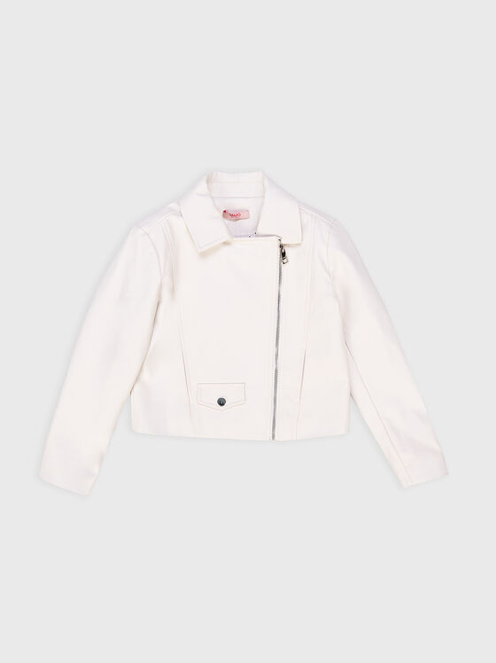 White biker jacket in eco leather - 1