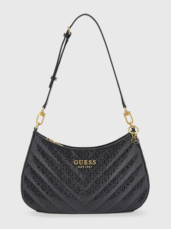 Black bag with quilted effect and logo accent - 1