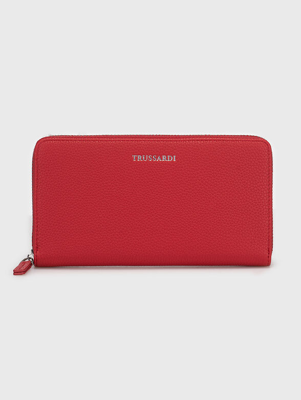 Wallet with grained texture and logo - 1