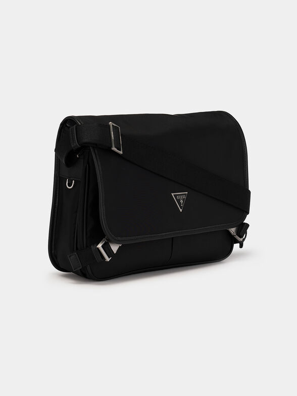 Textile crossbody bag with triangular logo detail - 4