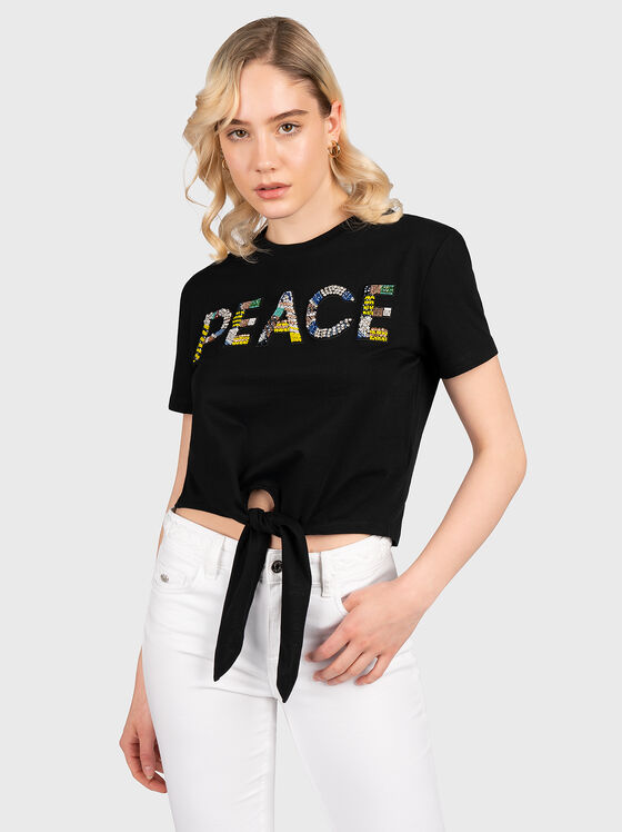 Tricou negru MIRAGE cu strasuri - 1