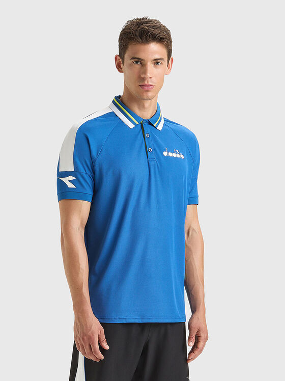 Sports polo-shirt in blue color - 1