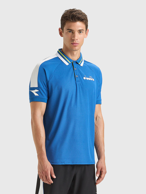 Sports polo-shirt in blue color - 1