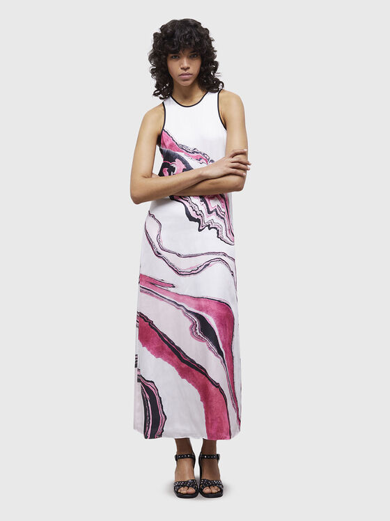 Long dress with contrasting print - 1