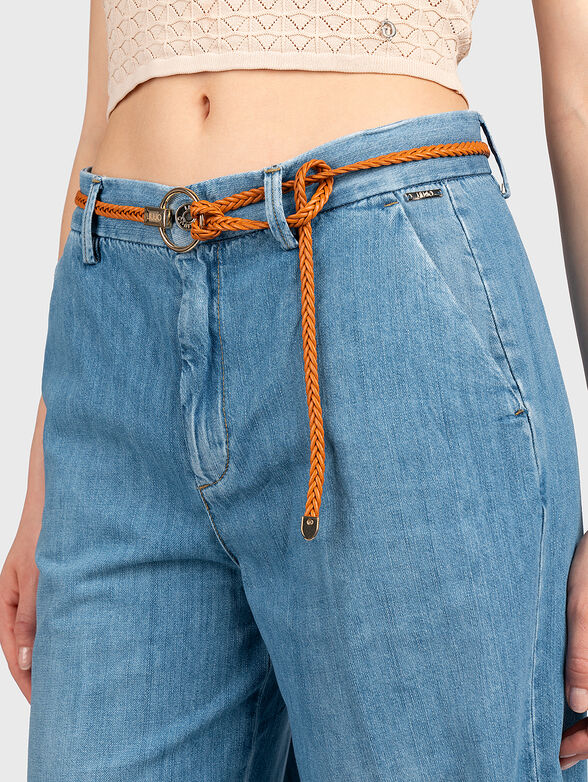 Jeans with wide legs and belt  - 3