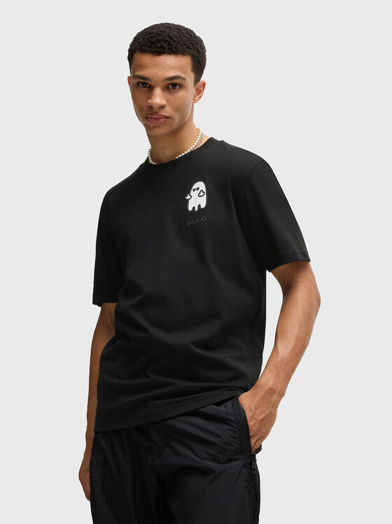 Tricou din bumbac cu decolteu oval - 1