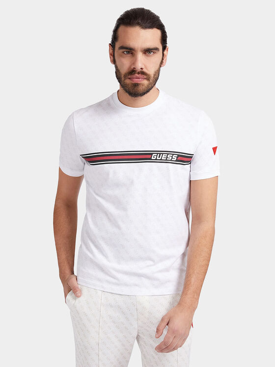 JAMEY beige T-shirt with monogram print  - 1