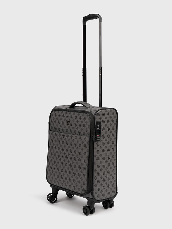 Monogram logo effect suitcase in black  - 4