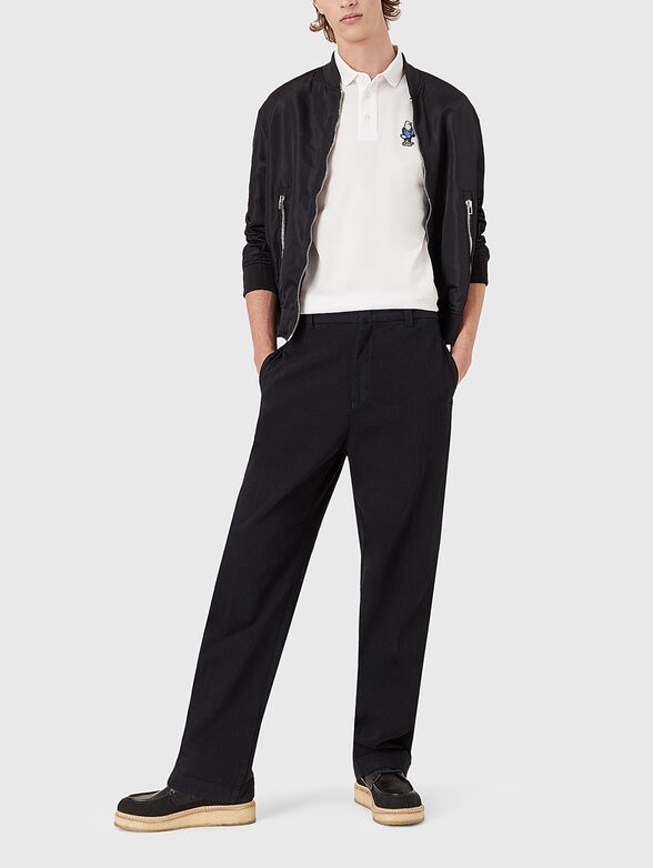 Black polo shirt with logo patch - 2