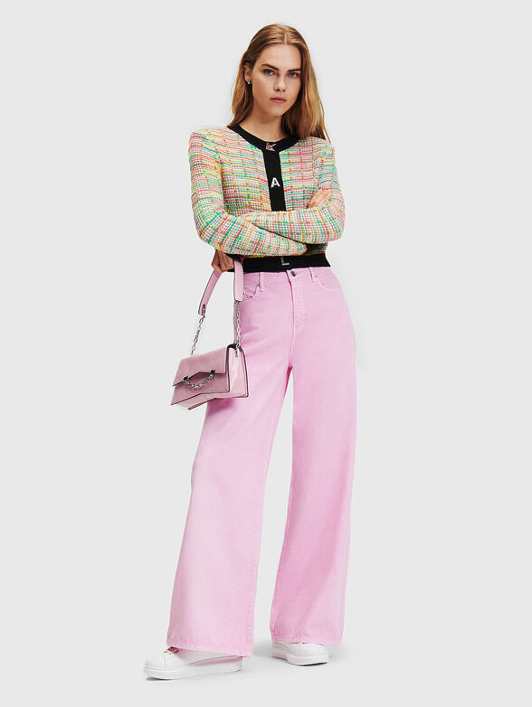 Multicoloured cardigan with contrasting edges - 2