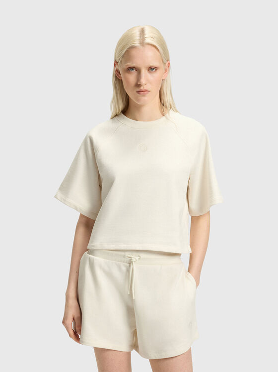 DORLINA cotton T-shirt with oval neckline - 1