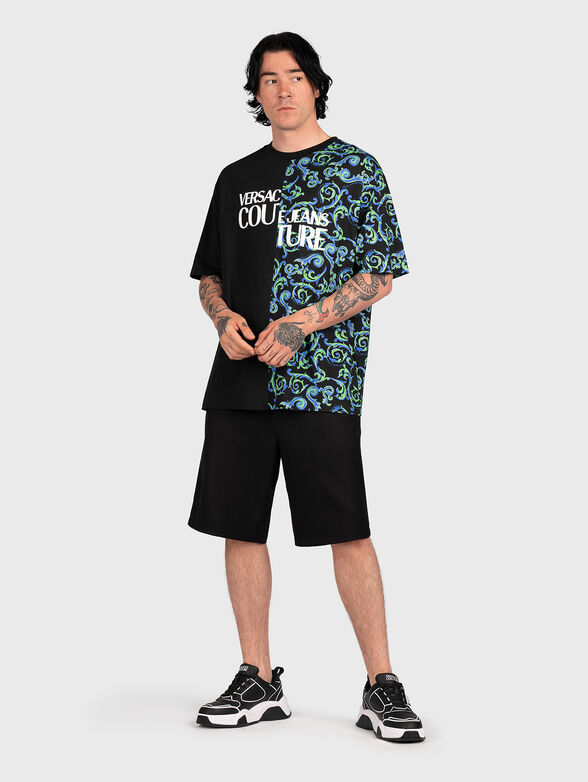 Cotton T-shirt with baroque print - 2