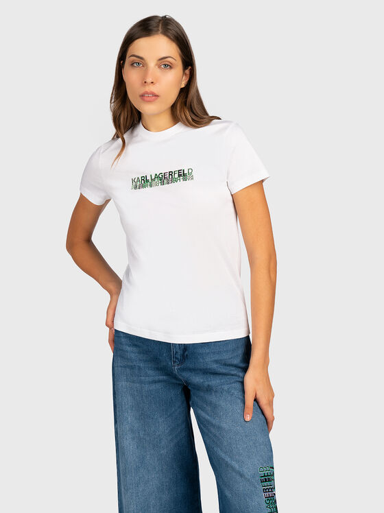 Tricou din bumbac cu logo efect  - 1