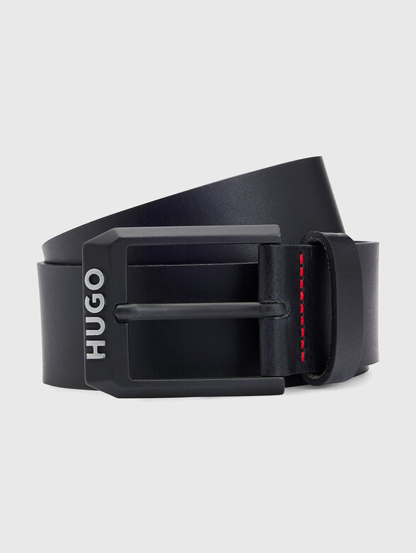 Leather belt with logo - 1